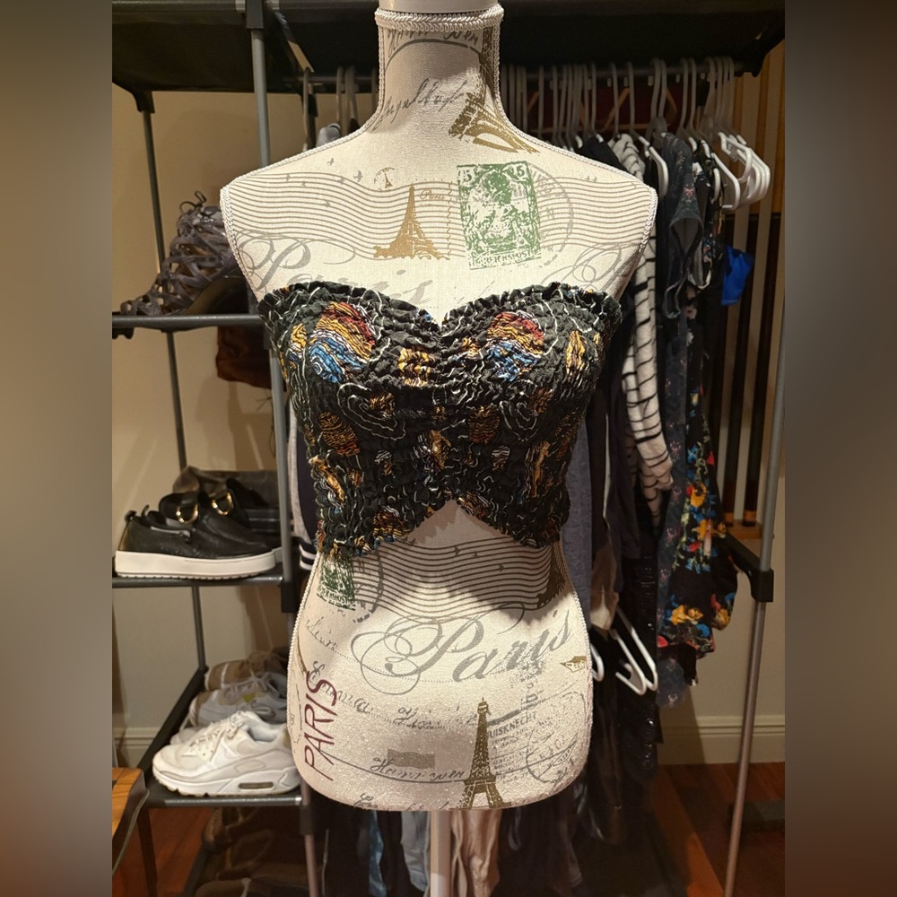 Island Planet Green Patterned Tube Top